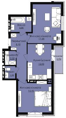 2-кімнатна 64.81 м² в КБ Waldhausen від 15 500 грн/м², смт Дубляни