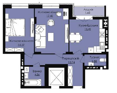 2-кімнатна 65.31 м² в КБ Waldhausen від 15 500 грн/м², смт Дубляни