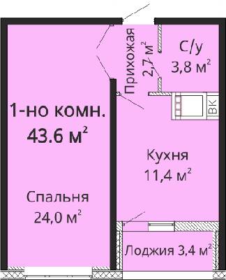 1-комнатная 43.6 м² в ЖК Горизонт от 28 300 грн/м², Одесса