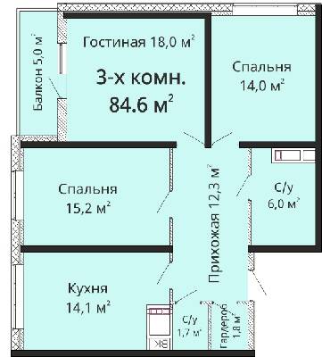 3-комнатная 84.6 м² в ЖК Омега от 24 300 грн/м², Одесса