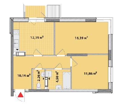 2-комнатная 60.25 м² в ЖК Академ-Квартал от 37 990 грн/м², Киев