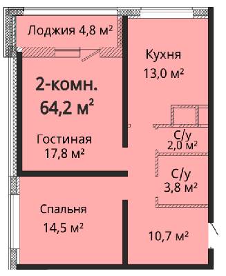 2-комнатная 64.2 м² в ЖК Альтаир 3 от 24 700 грн/м², Одесса
