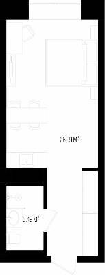 1-комнатная 29.58 м² в Апарт-комплекс Kristal Plaza от 48 800 грн/м², Львов