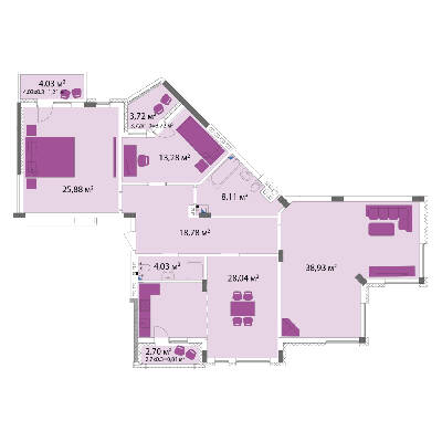 3-комнатная 142.79 м² в ЖК Лавандовый от 20 383 грн/м², г. Бровары
