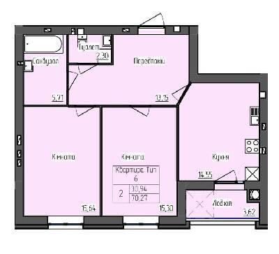 2-кімнатна 70.27 м² в ЖК SkyCity від 17 500 грн/м², м. Бориспіль