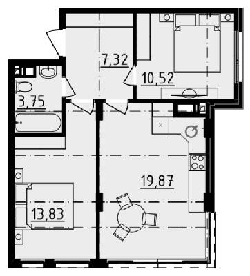 2-комнатная 55.2 м² в ЖК DERBY Style House от 25 650 грн/м², Одесса