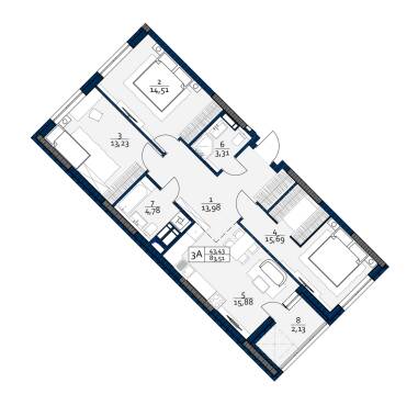 3-кімнатна 83.51 м² в ЖК POLARIS Home&Plaza від 36 249 грн/м², Київ