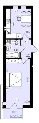 1-кімнатна 42 м² в КБ White and Wood від 18 650 грн/м², Чернівці