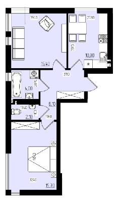 2-кімнатна 56.1 м² в КБ White and Wood від 33 950 грн/м², Чернівці