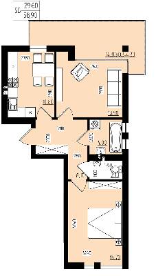 2-кімнатна 58.9 м² в КБ White and Wood від 18 650 грн/м², Чернівці