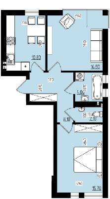 2-кімнатна 57.5 м² в КБ White and Wood від 19 550 грн/м², Чернівці