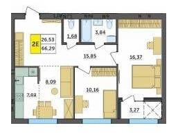 2-комнатная 66.29 м² в ЖК Амстердам от 18 500 грн/м², с. Струмовка