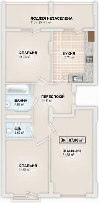 3-кімнатна 87.9 м² в ЖК HydroPark DeLuxe від 22 000 грн/м², Івано-Франківськ