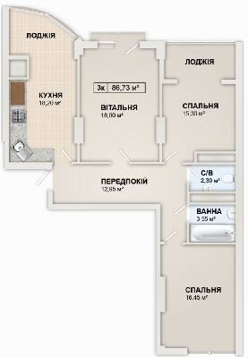 3-кімнатна 86.73 м² в ЖК LYSTOPAD від 14 800 грн/м², Івано-Франківськ