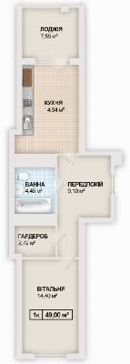 1-кімнатна 49 м² в ЖК Sonata від 15 800 грн/м², Івано-Франківськ