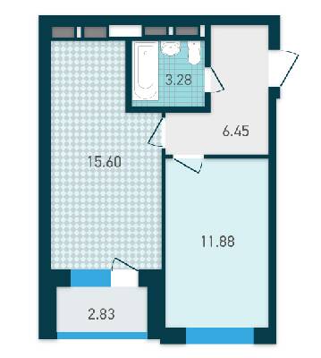 1-комнатная 40.04 м² в ЖК GENESIS от 33 345 грн/м², Киев