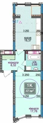 1-кімнатна 41 м² в ЖК River Park 3 від забудовника, Івано-Франківськ