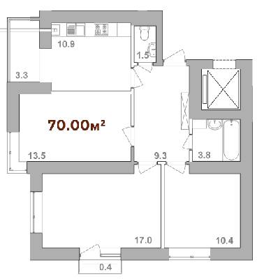 3-кімнатна 70 м² в ЖК Опришівська Слобода від 9 600 грн/м², Івано-Франківськ