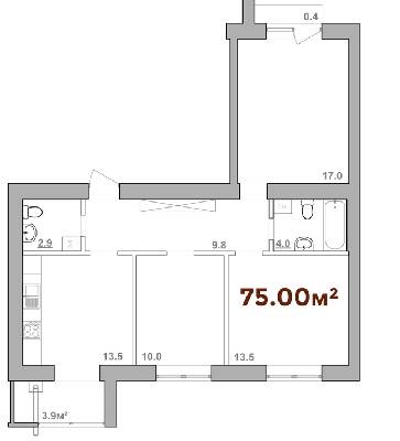3-комнатная 75 м² в ЖК Опрышевская Слобода от 10 250 грн/м², Ивано-Франковск