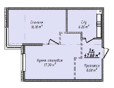 1-кімнатна 47.6 м² в ЖК Mandarin ART від 31 500 грн/м², Одеса