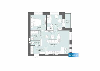 2-комнатная 61.04 м² в ЖК West Towers от 21 100 грн/м², Ужгород