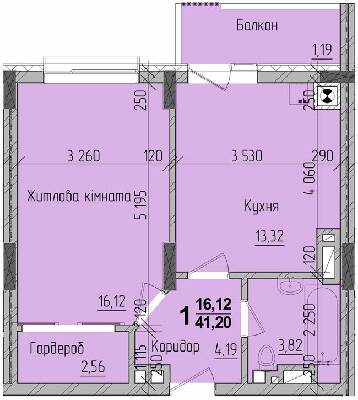 1-комнатная 41.2 м² в ЖК KromaxBud от 17 050 грн/м², Черновцы