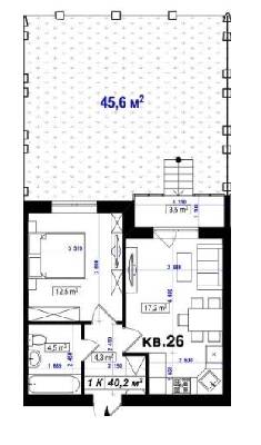 1-комнатная 40.2 м² в ЖК Амстердам от 16 350 грн/м², с. Белогородка