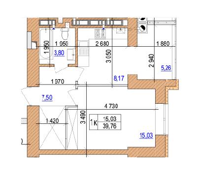 1-комнатная 39.76 м² в ЖК AGAM от 30 000 грн/м², с. Крюковщина