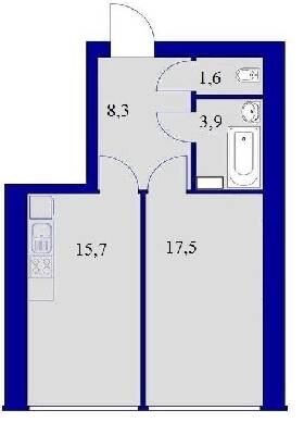 1-кімнатна 45 м² в ЖК Милі квартири від 15 400 грн/м², с. Мила