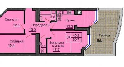 3-кімнатна 80.7 м² в ЖК Sofia Nova від 32 000 грн/м², с. Новосілки