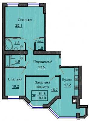3-кімнатна 93 м² в ЖК Sofia Nova від 32 000 грн/м², с. Новосілки