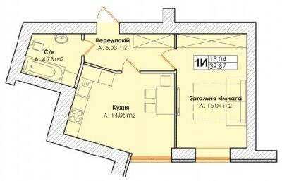 1-комнатная 39.87 м² в ЖК Life от 20 000 грн/м², пгт Гостомель