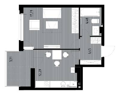 1-комнатная 41.74 м² в ЖК Wellness Park от 24 000 грн/м², пгт Гостомель