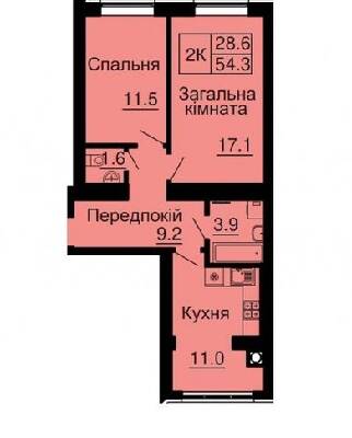 2-кімнатна 54.3 м² в ЖК Софія Сіті від 33 000 грн/м², с. Софіївська Борщагівка
