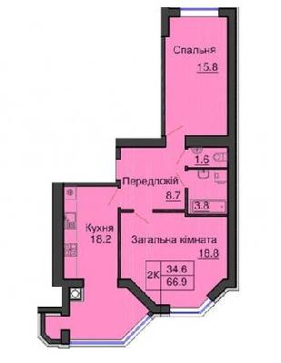 2-комнатная 66.9 м² в ЖК София Сити от 33 000 грн/м², с. Софиевская Борщаговка