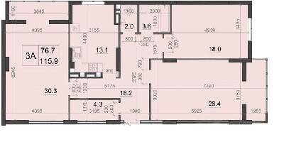 3-комнатная 115.9 м² в ЖК Визави от 18 000 грн/м², Луцк