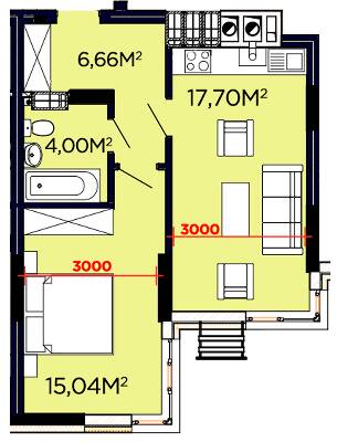 1-комнатная 43.4 м² в ЖК Счастливый от 19 500 грн/м², Львов