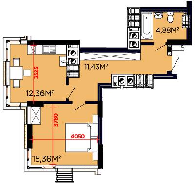 1-комнатная 44.03 м² в ЖК Счастливый от 23 000 грн/м², Львов