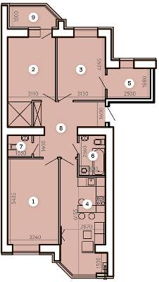3-комнатная 88.26 м² в ЖК Kvartal от 36 000 грн/м², Запорожье