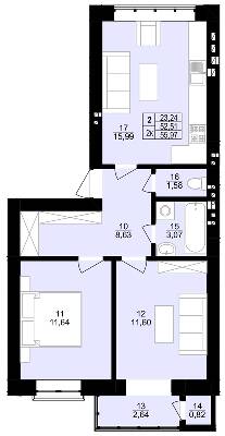 2-кімнатна 55.97 м² в ЖК Грушевського від 15 150 грн/м², м. Винники