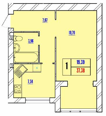 1-кімнатна 37.38 м² в ЖК Avila Line від 12 500 грн/м², Хмельницький