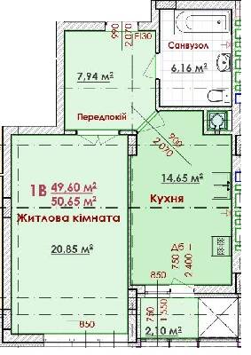 1-кімнатна 50.65 м² в ЖК ЖК Соняшник від 18 000 грн/м², Львів