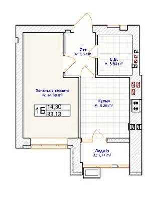 1-кімнатна 33.13 м² в ЖК Grand Country Irpin від 22 050 грн/м², м. Ірпінь