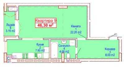 1-комнатная 46.3 м² в ЖК Адамант от 15 700 грн/м², Хмельницкий