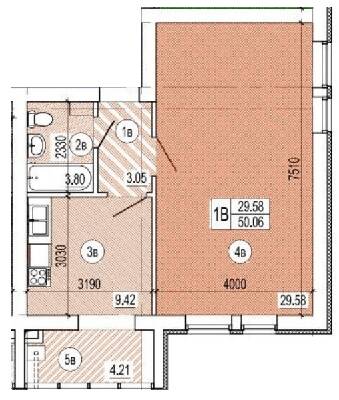 1-комнатная 50.06 м² в ЖК Семейный квартал от 17 000 грн/м², с. Требухов