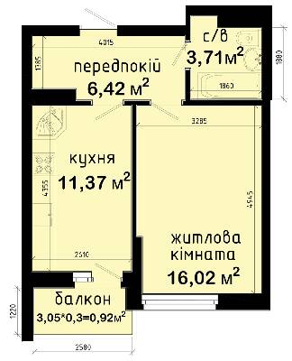 1-кімнатна 38.44 м² в ЖК Авеню 42 від 23 900 грн/м², Київ