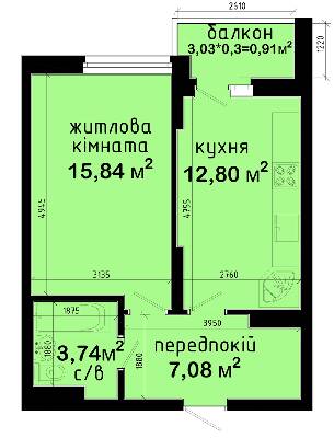 1-комнатная 40.37 м² в ЖК Авеню 42 от 50 000 грн/м², Киев