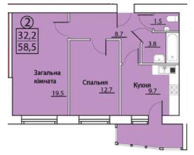 2-кімнатна 58.5 м² в ЖК на просп. Грушевського, 50 від 12 000 грн/м², м. Кам`янець-Подільський