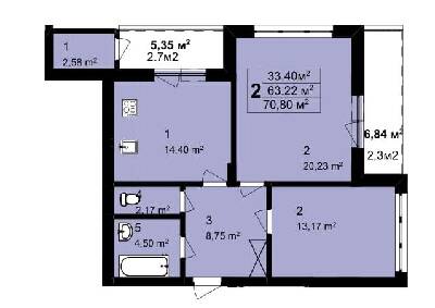 2-кімнатна 70.8 м² в ЖК Q-6 "Quoroom Perfect Town" від 28 250 грн/м², Львів
