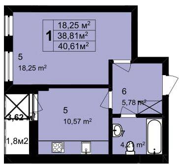 1-кімнатна 40.61 м² в ЖК Q-6 "Quoroom Perfect Town" від 31 050 грн/м², Львів